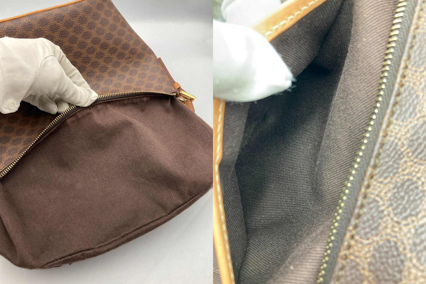 CELINE セリーヌ マカダム ワンショルダー ハンドバッグ 中古 D4