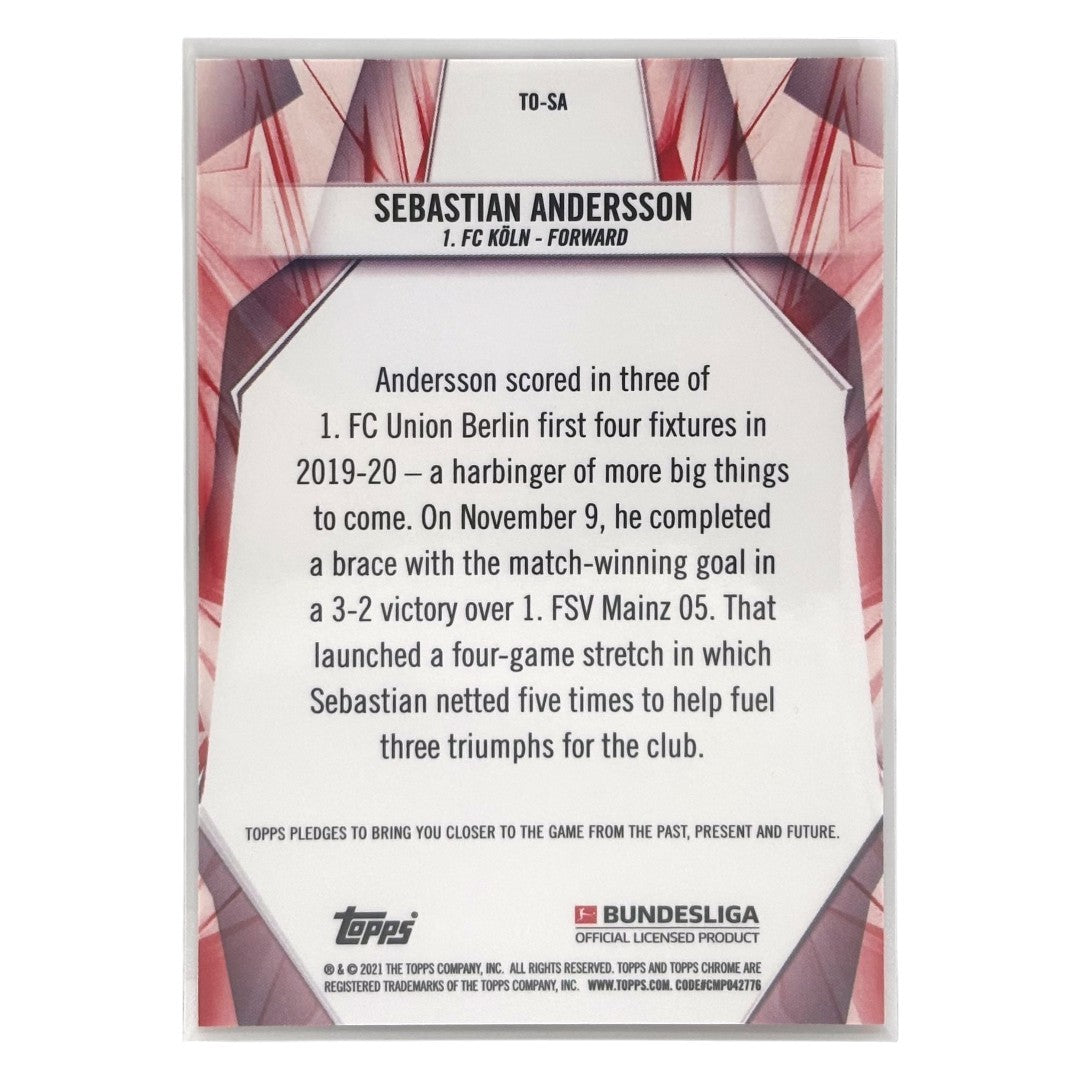 TOPPS サッカーカード CHROME SEBASTIAN ANDERSSON KOLN #TO-SA 中古 IT1