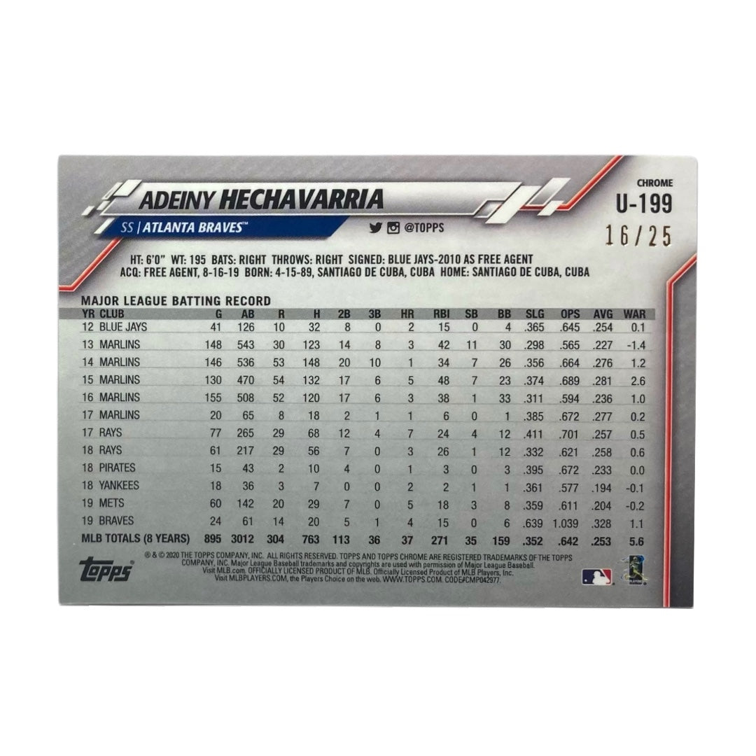 TOPPS MLBカード CHROME ADEINY HECHAVARRIA ATLANTA BRAVES /25 #U-199 中古 IT2