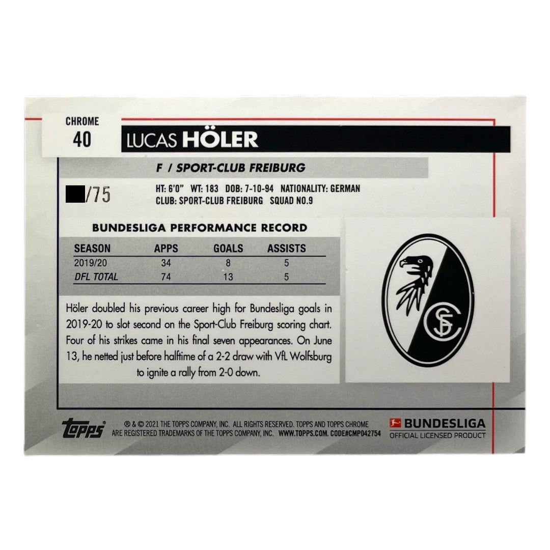 TOPPS サッカーカード CHROME LUCAS HOLER FREIBURG /75 #40 中古 IT2