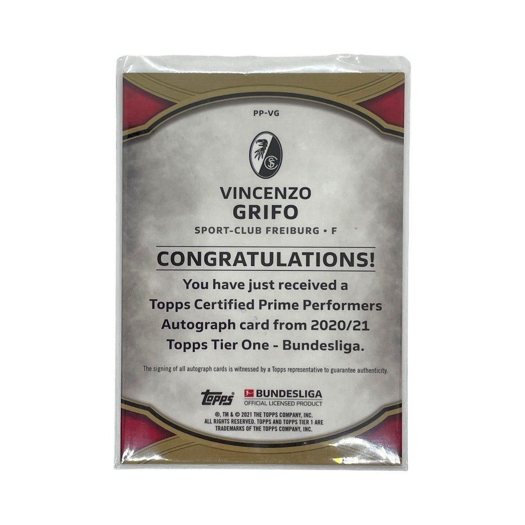 TOPPS サッカーカード TIER ONE VINCENZO GRIFO FREIBURG 16/25 #PP-VG 中古 IT1