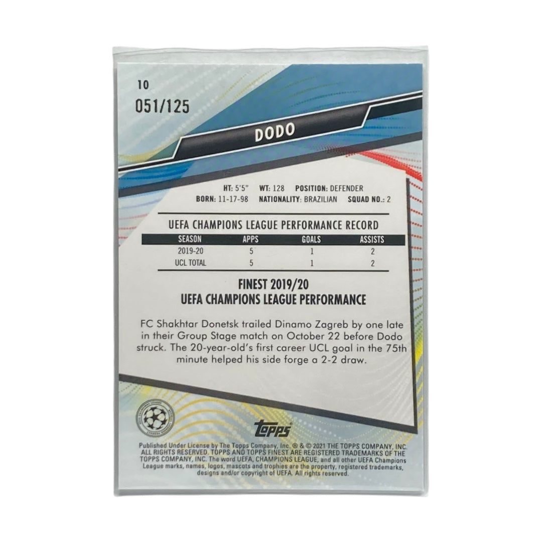 TOPPS サッカーカード FINEST DODO SHAKHTAR DONETSK /125 #10 中古 IT2