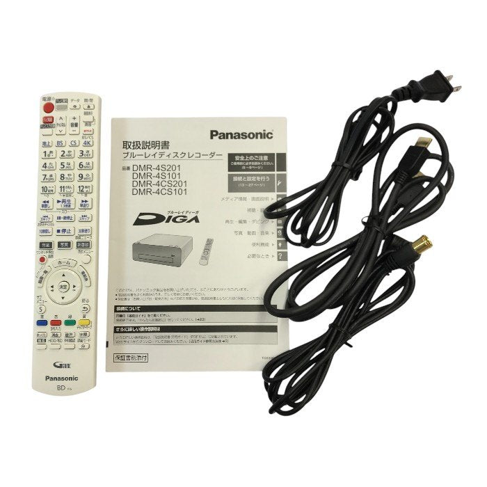 Panasonic DIGA ブルーレイレコーダー ホワイト HDD1TB 4Kチューナー内蔵 3チューナー スマホ連動 DMR-4CS101 中古 T1