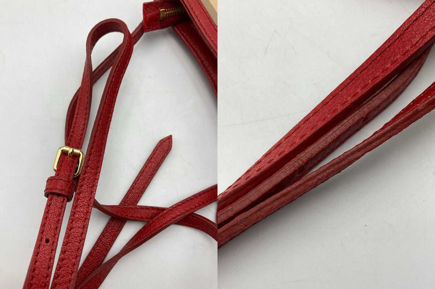 BURBERRY バーバリー ノバチェック ショルダーバッグ レッド/ベージュ 中古 D4