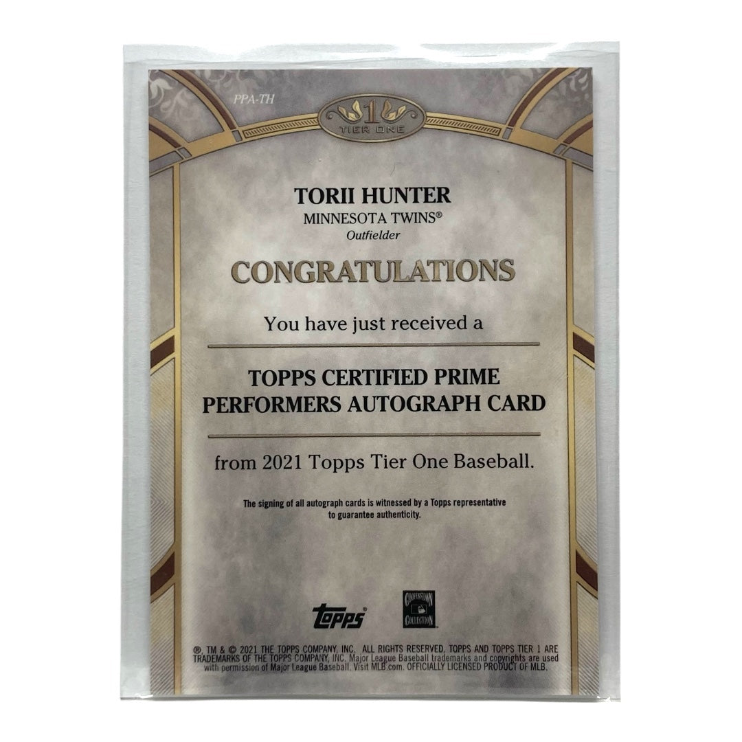 TOPPS MLBカード TIER ONE TORII HUNTER TWINS 109/300 #PPA-TH 中古 IT2