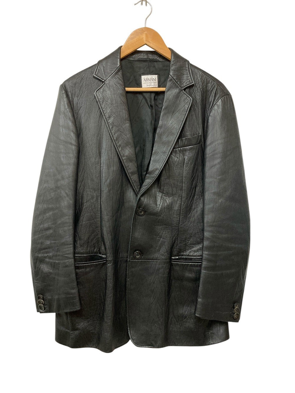 ARMANI COLLEZIONI アルマーニ コレッツォーニ レザー テーラードジャケット サイズ50 中古 D4