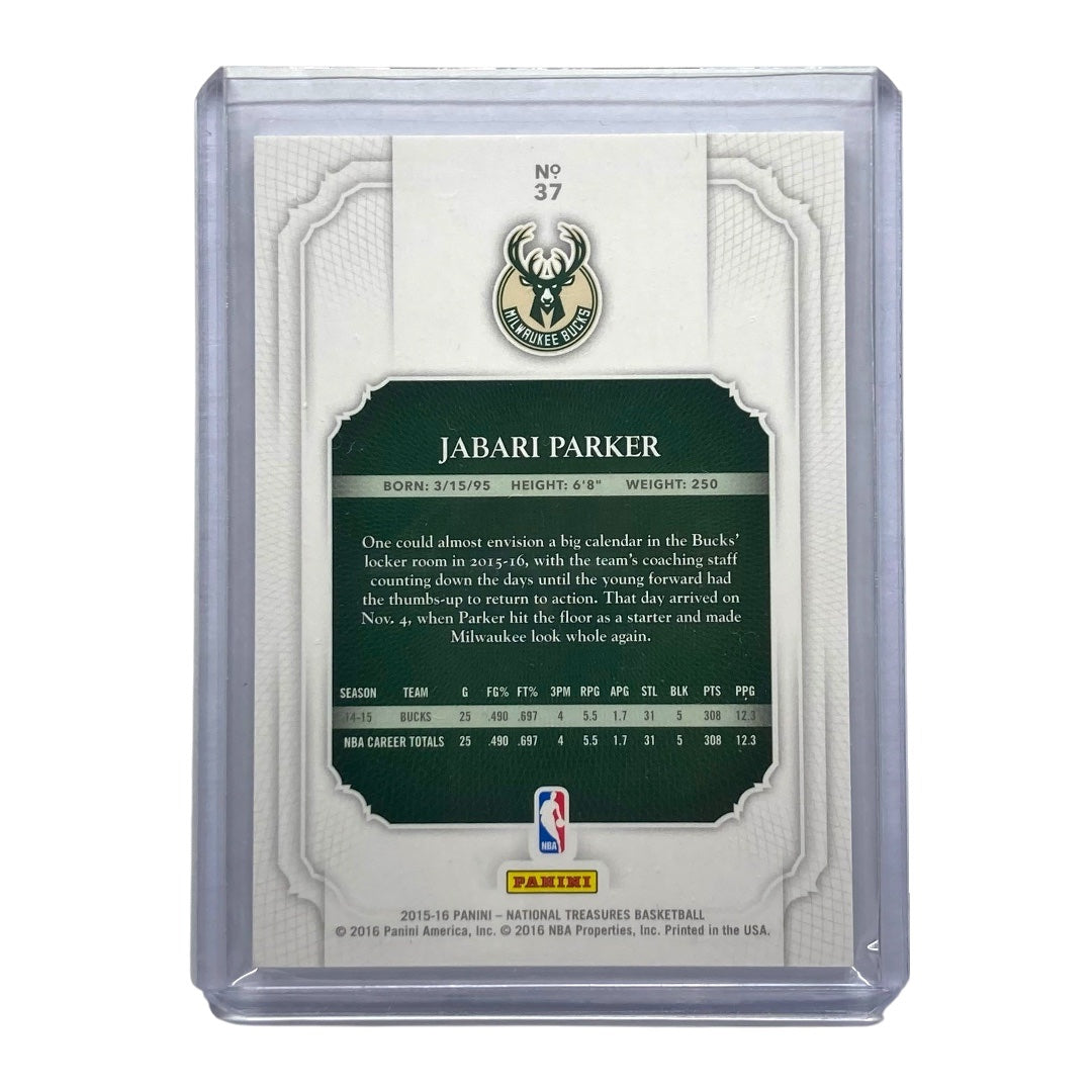 PANINI NBAカード NATIONAL TREASURES JABARI PARKER BUCKS 09/10 #37 中古 IT2