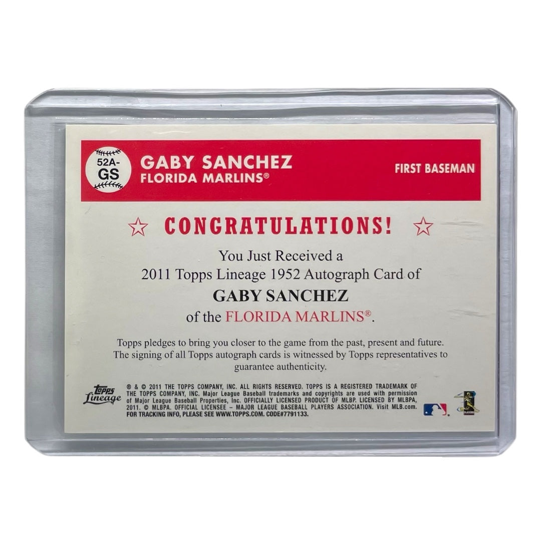 TOPPS MLBカード LINEAGE GABY SANCHEZ FLORIDA MARLINS #52A-GS 中古 IT2