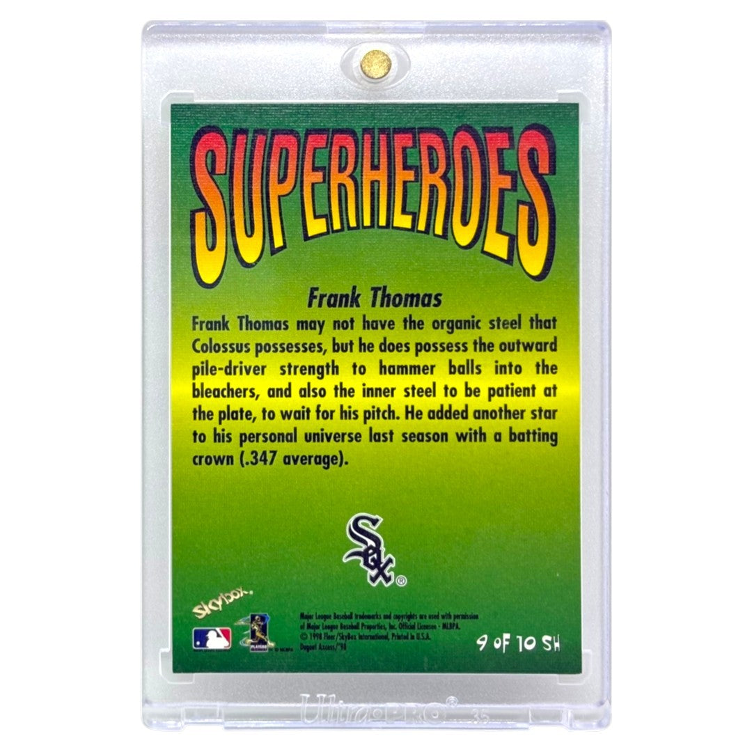 FLEER SKYBOX MLBカード DUGOUT AXCESS SUPERHEROES FRANK THOMAS & COLOSSUS CHICAGO WHITE SOX #9SH 中古 IT1