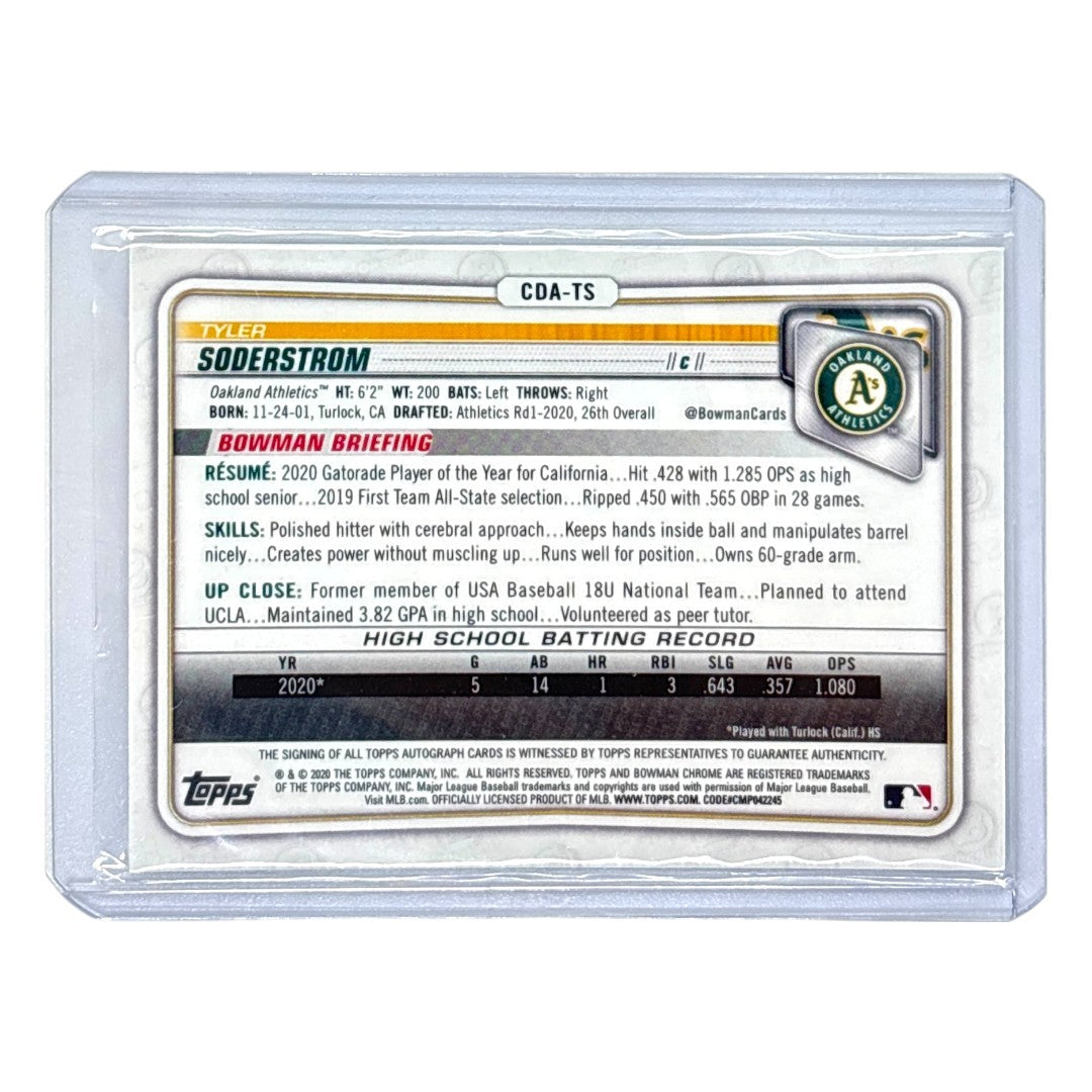 TOPPS MLBカード BOWMAN CHROME 1ST TYLER SODERSTROM OAKLAND ATHLETICS #CDA-TS 中古 IT1