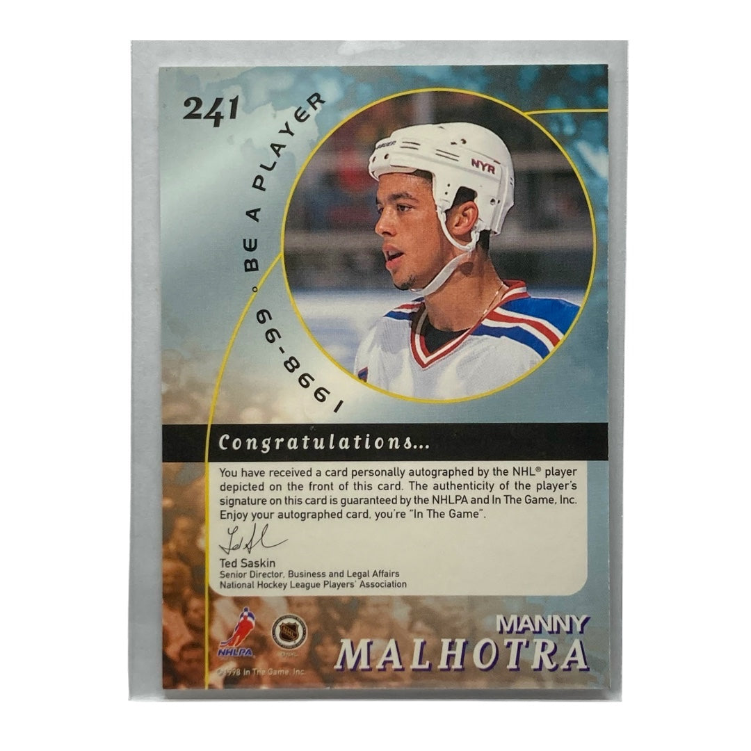 In The Game NHLカード BE A PLAYER MANNY MALHOTRA RANGERS #241 中古 IT2