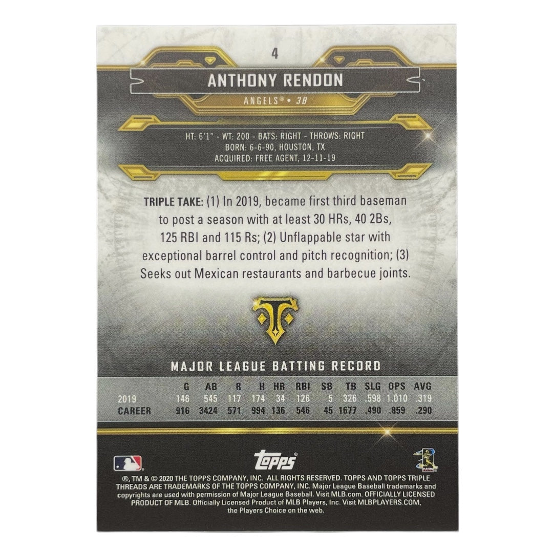 TOPPS MLBカード TRIPLE THREADS ANTHONY RENDON ANGELS /99 #4 中古 IT2