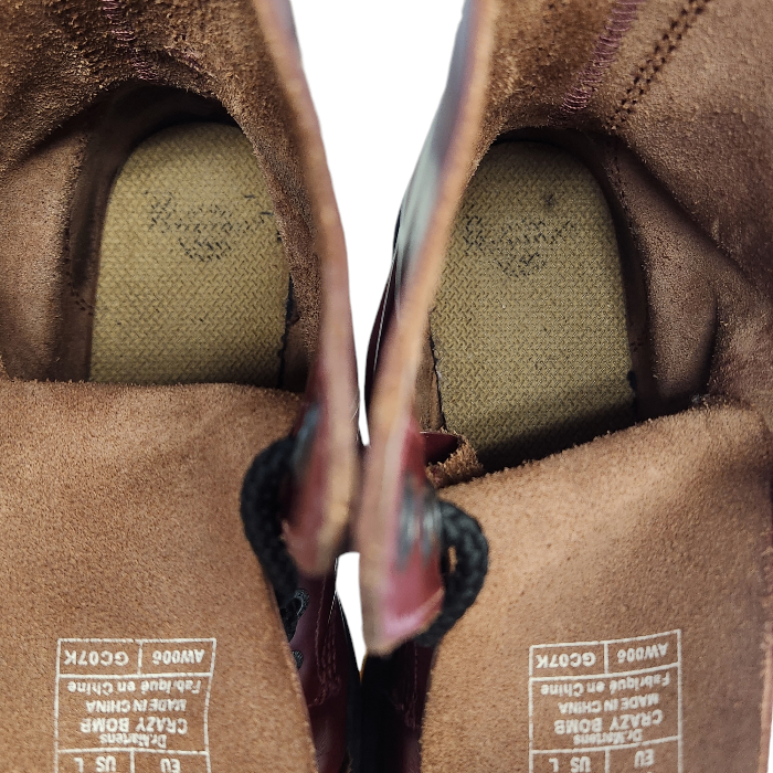 Dr.Martens ドクターマーチン Crazy Bomb ブーツ レディース レザー 10ホール ダブルソール 厚底 レースアップ チェリーレッド UK6(25cm) 中古 T1