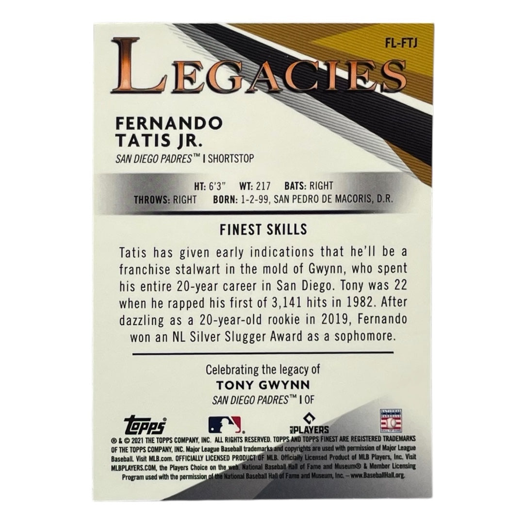 TOPPS MLBカード FINEST FERNANDO TATIS JR. TONY GWYNN SAN DIEGO PADRES #FL-FTJ 中古 IT2