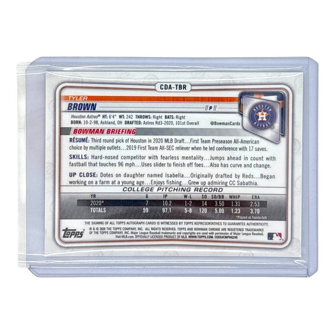 TOPPS MLBカード BOWMAN CHROME 1ST TYLER BROWN HOUSTON ASTROS /150 #CDA-TBR 中古 IT1