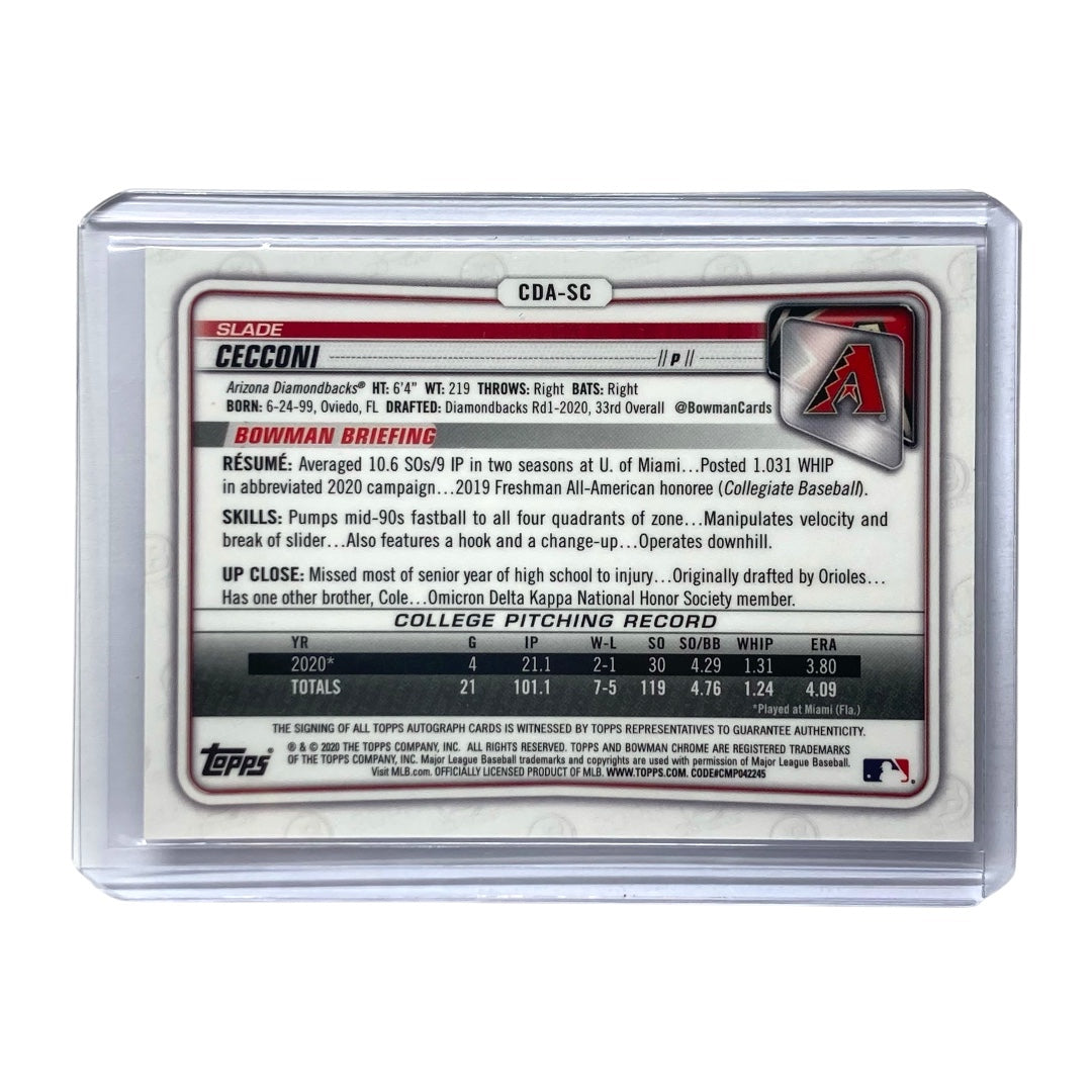 TOPPS MLBカード BOWMAN CHROME SLADE CECCONI DIAMONDBACKS 135/250 #CDA-SC 中古 IT2