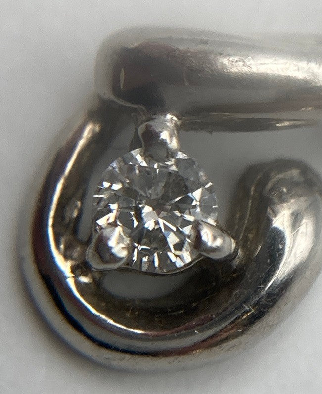 Pt900/Pt850 ダイヤ0.10ct プラチナネックレス 中古 D4