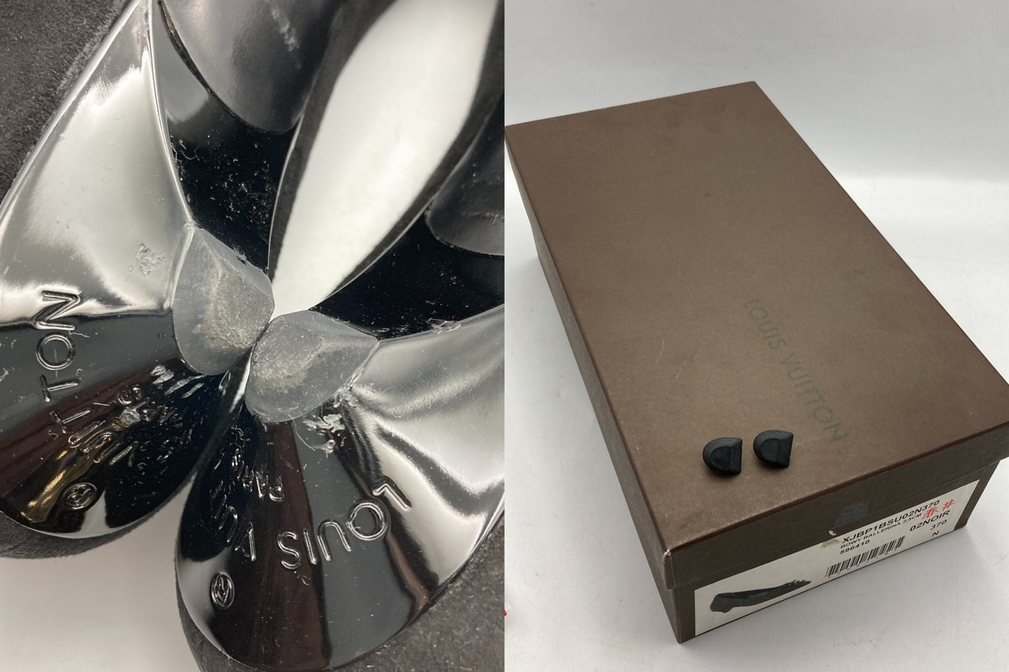 LOUIS VUITTON ルイヴィトン ポインテッドトゥ ローヒール パンプス サイズ37 ブラック 中古 D4