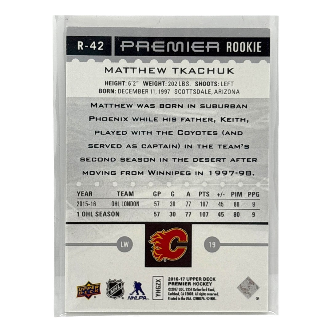 UPPER DECK NHLカード PREMIER MATTHEW TKACHUK FLAMES /199 #R-42 中古 IT1