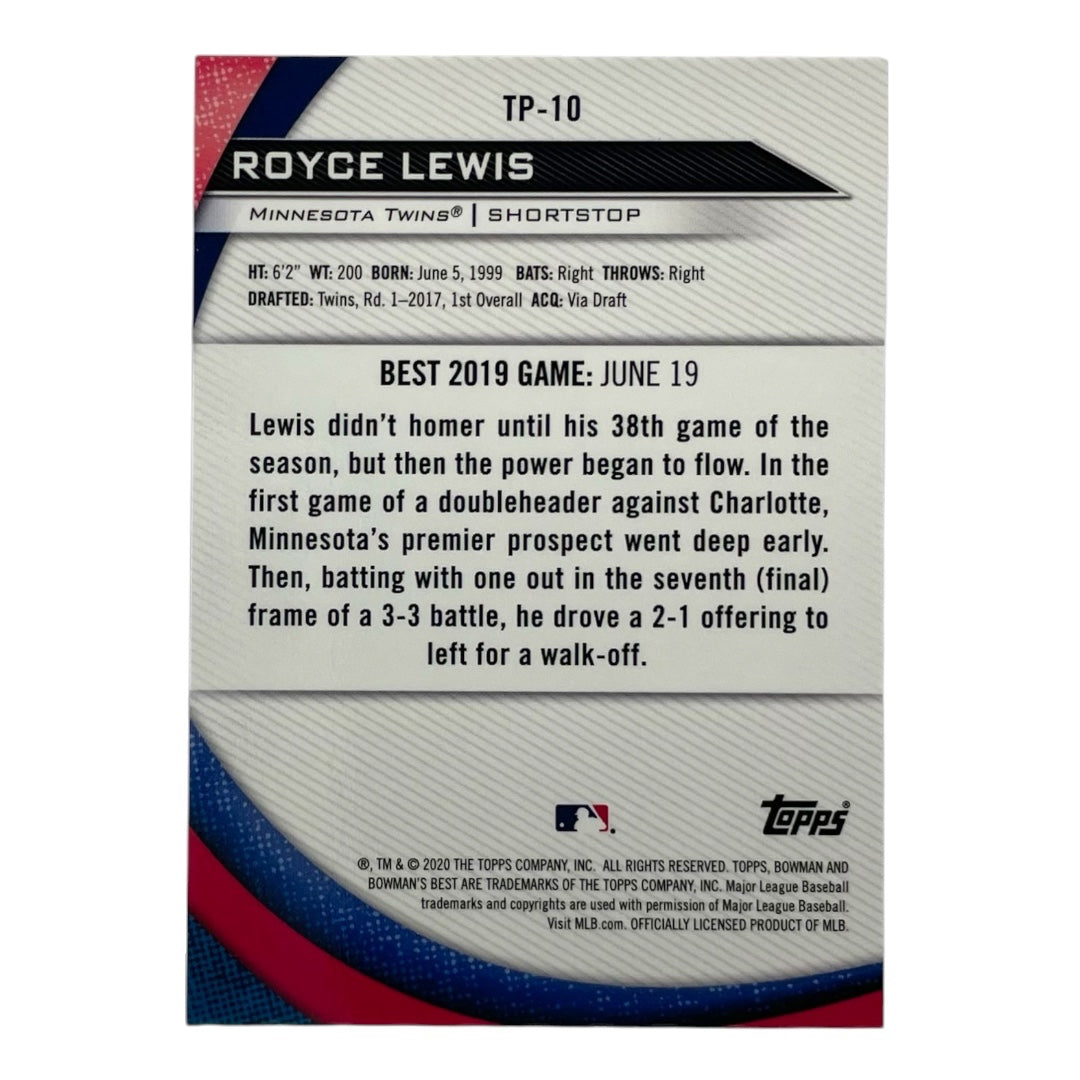 TOPPS MLBカード BOWMAN'S BEST ROYCE LEWIS MINNESOTA TWINS #TP-10 中古 IT2