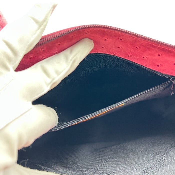 Regina レジーナ オーストリッチ トートバッグ 鞄 レザー 大きめ 通勤 レディース ピンク 中古 W4