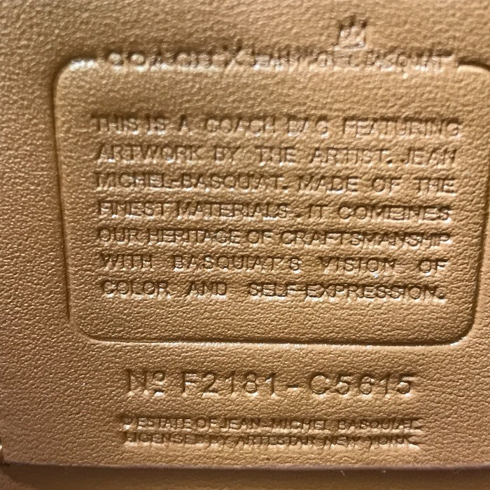 COACH コーチ 長財布 ユニセックス PVCシグネチャー バスキア コラボ 恐竜 ラウンドジップ ファスナー ブラウン F2181 C5615 中古 T1