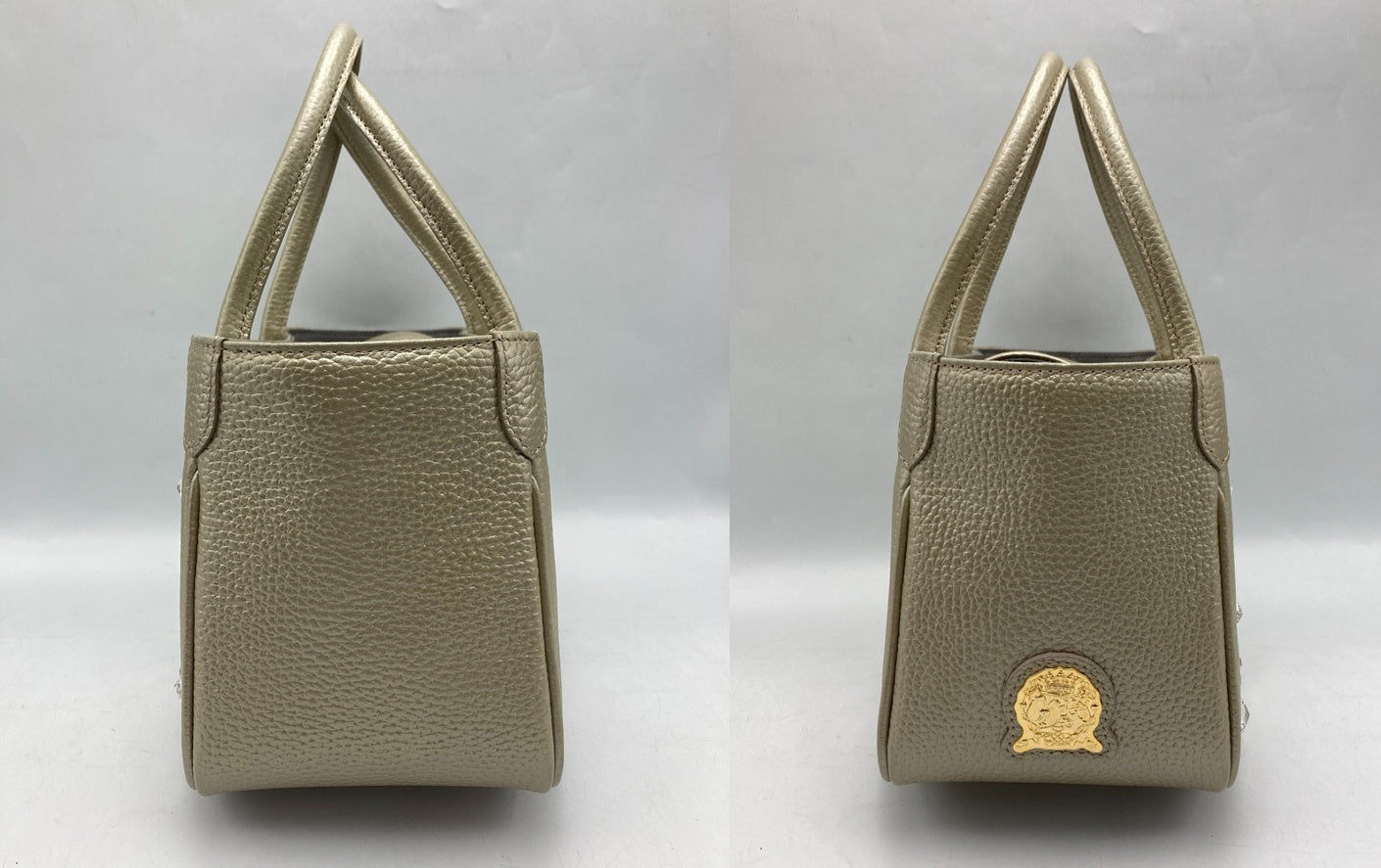 A.D.M.J. エーディーエムジェイ ビジュー付き レザー ハンドバッグ 中古 D4