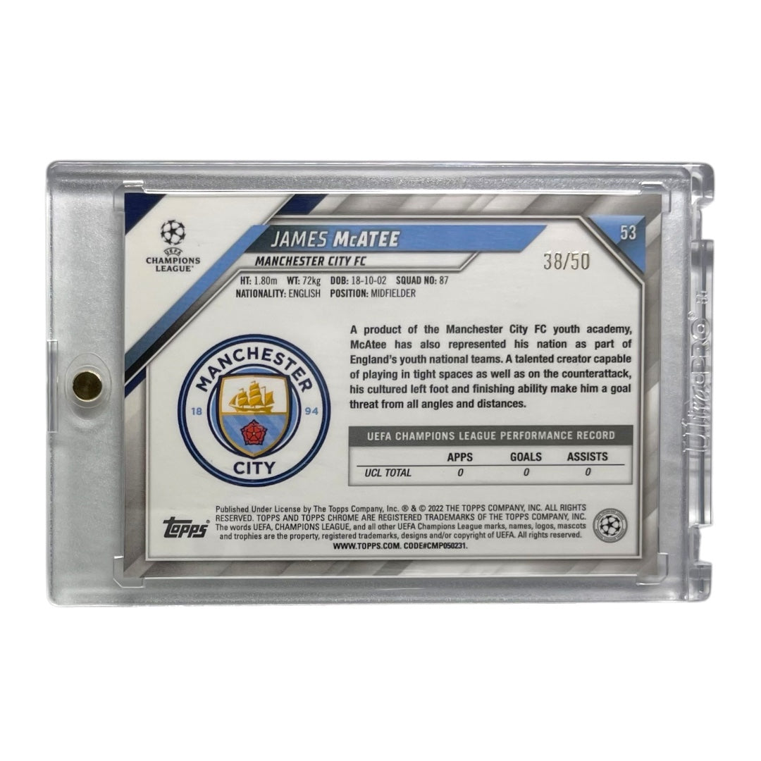 TOPPS サッカーカード CHROME JAMES MCATEE MANCHESTER CITY /50 #53 中古 IT2