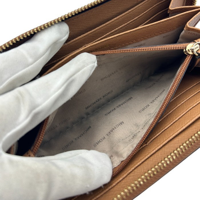 MICHAEL KORS マイケルコース 長財布 ブラウン 32S7GM9E9L レディース おしゃれ ラウンドファスナー 収納 中古 W4