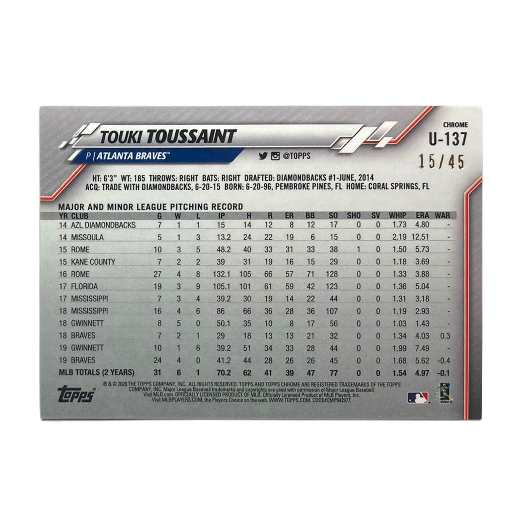 TOPPS MLBカード CHROME TOUKI TOUSSAINT ATLANTA BRAVES /45 #U-137 中古 IT2