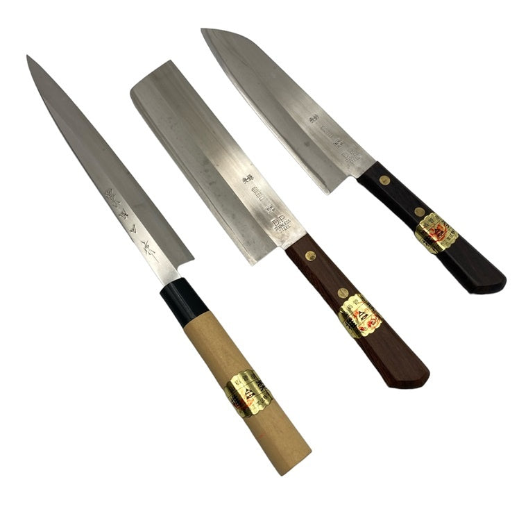 粟田口 包丁 3本セット 三徳 菜切 柳刃 中古 D4