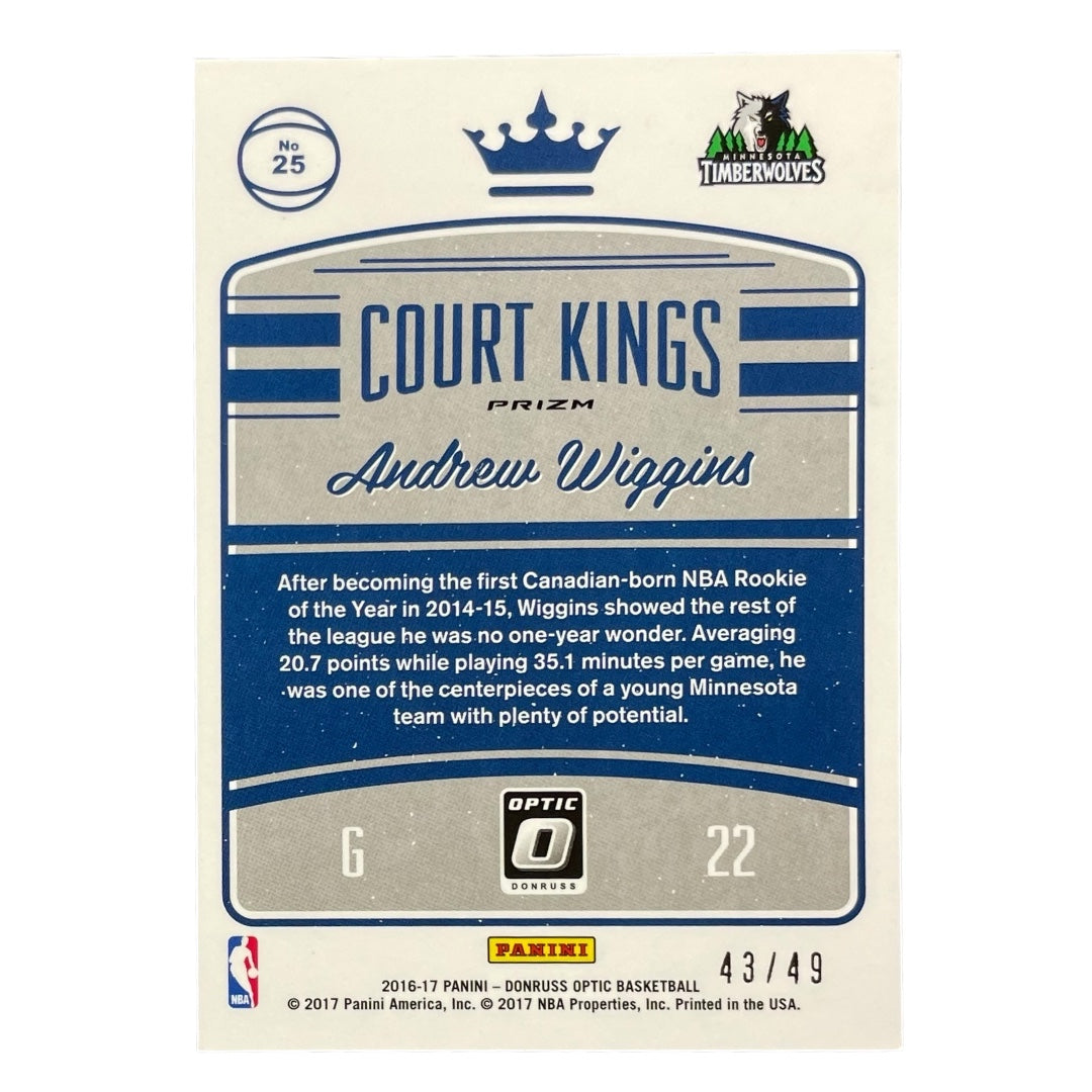 PANINI NBAカード DONRUSS OPTIC PRIZM ANDREW WIGGINS MINNESOTA TIMBERWOLVES /49 #25 中古 IT2