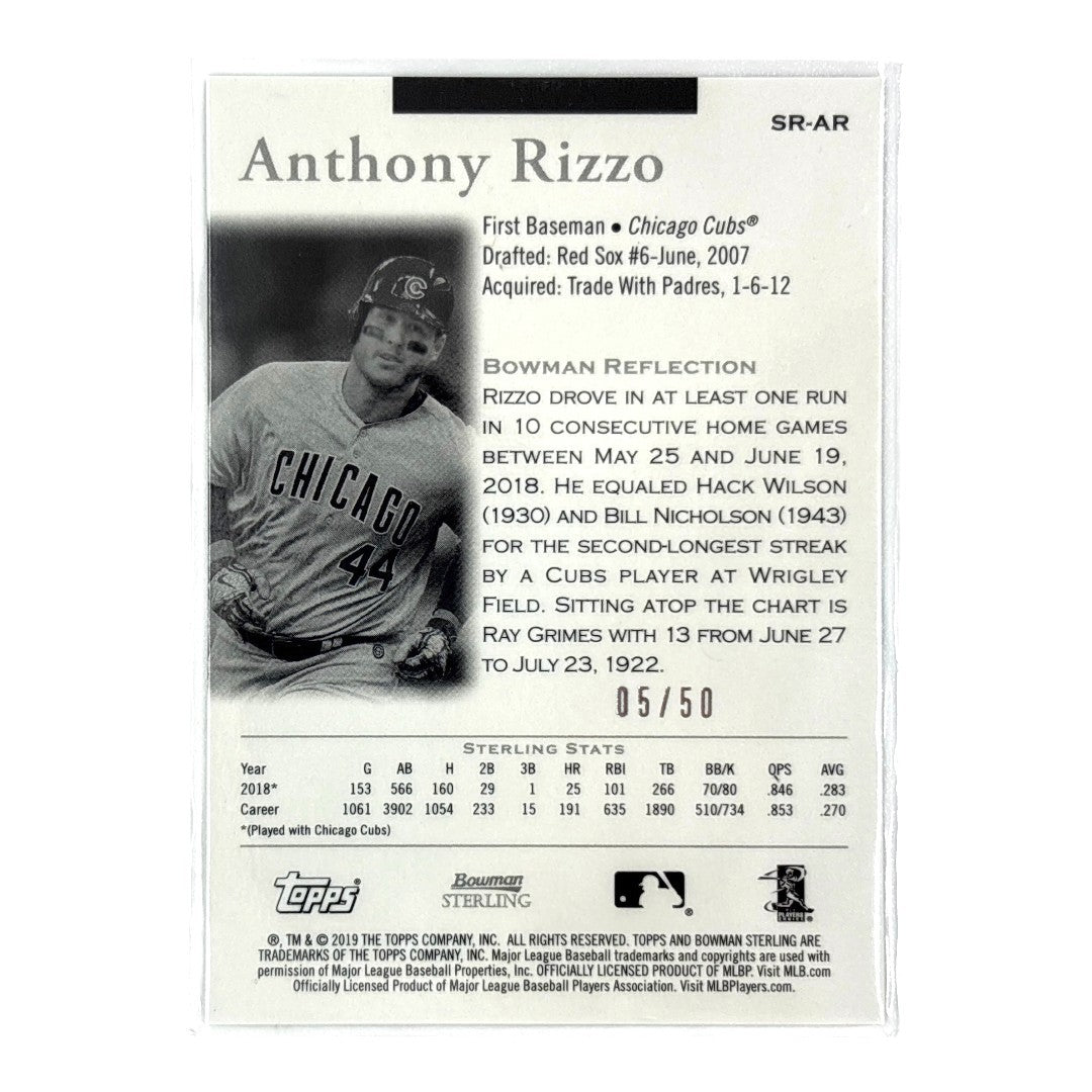 TOPPS MLBカード BOWMAN STERLING ANTHONY RIZZO CHICAGO CUBS 05/50 #SR-AR 中古 IT1