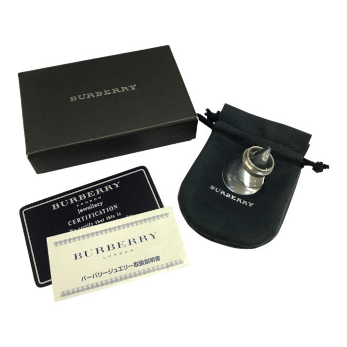 BURBERRY バーバリー リング レディース シルバー925 ロゴ シンプル 幅広 9号 中古 T1
