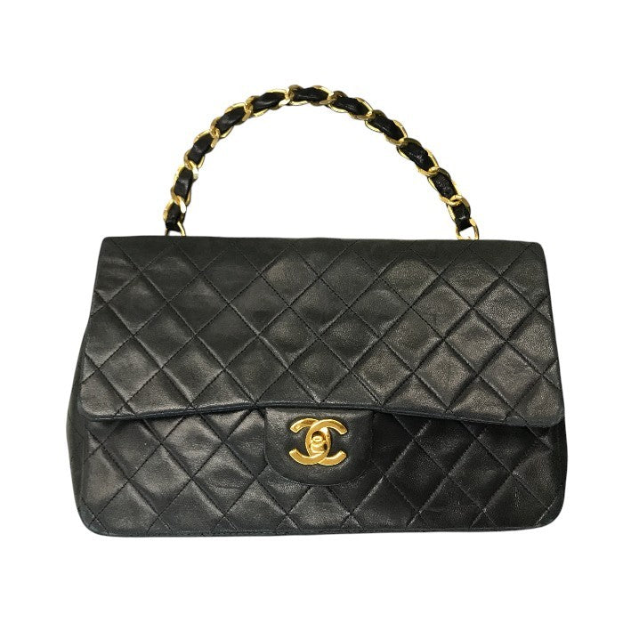 CHANEL シャネル マトラッセ25 ハンドバッグ レディース チェーン ゴールド金具 ヴィンテージ 80年代 ブラック 中古 T1
