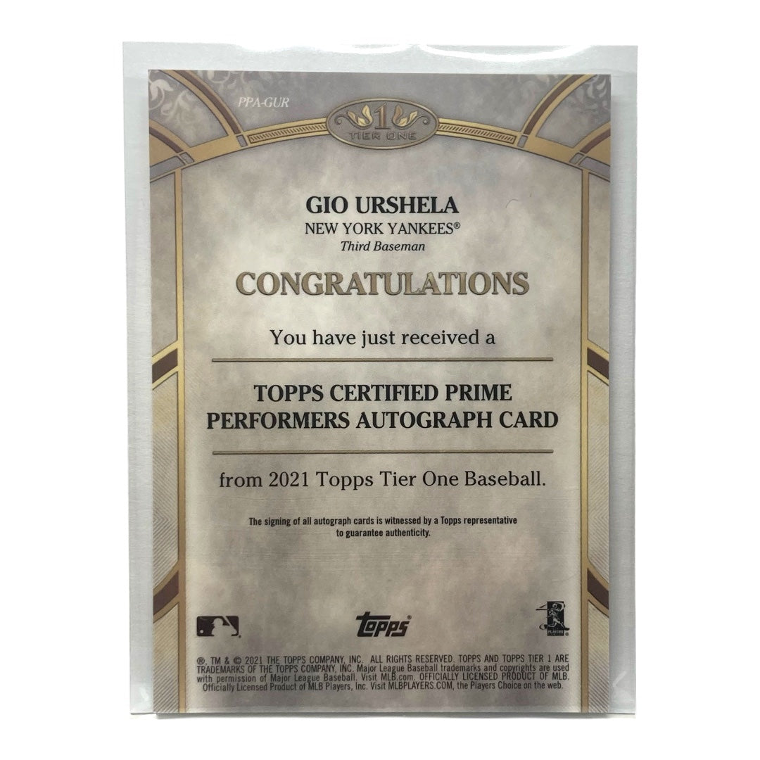 TOPPS MLBカード TIER ONE GIO URSHELA YANKEES 161/300 #PPA-GUR 中古 IT2