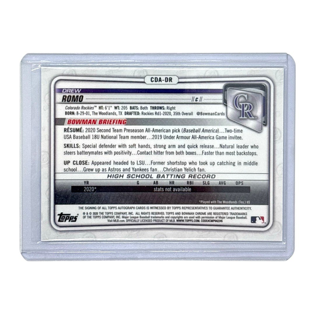 TOPPS MLBカード BOWMAN CHROME 1ST DREW ROMO COLORADO ROCKIES /150 #CDA-DR 中古 IT1