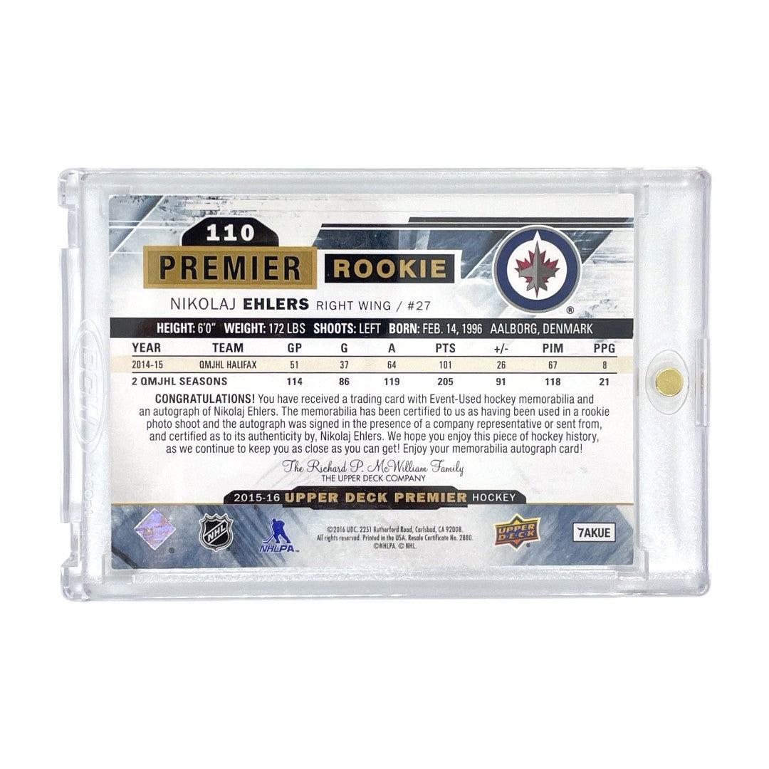UPPER DECK NHLカード PREMIER NIKOLAJ EHLERS WINNIPEG JETS 362/375 #110 中古 IT1