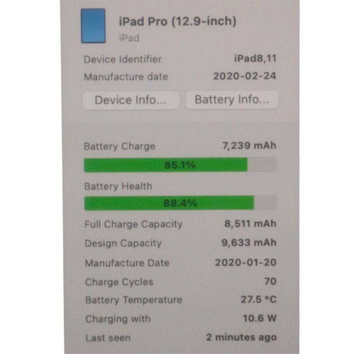 Apple アップル ipad pro 12.9インチ Wi-Fi 512GB 第4世代 A2229 MXAV2J/A 中古 H4