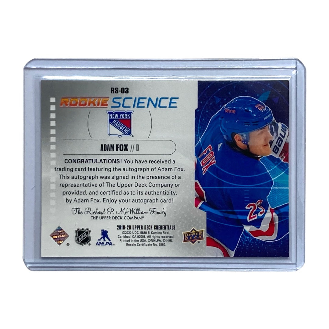 UPPER DECK NHLカード CREDENTIALS ADAM FOX RANGERS #RS-03 中古 IT2