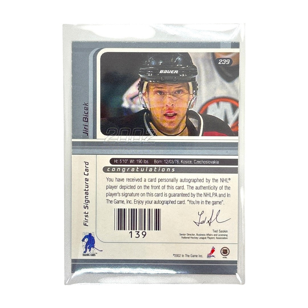 In The Game NHLカード 2002 SIGNATURE SERIES BE A PLAYER JIRI BICEK NEW JERSEY DEVILS #239 中古 IT1