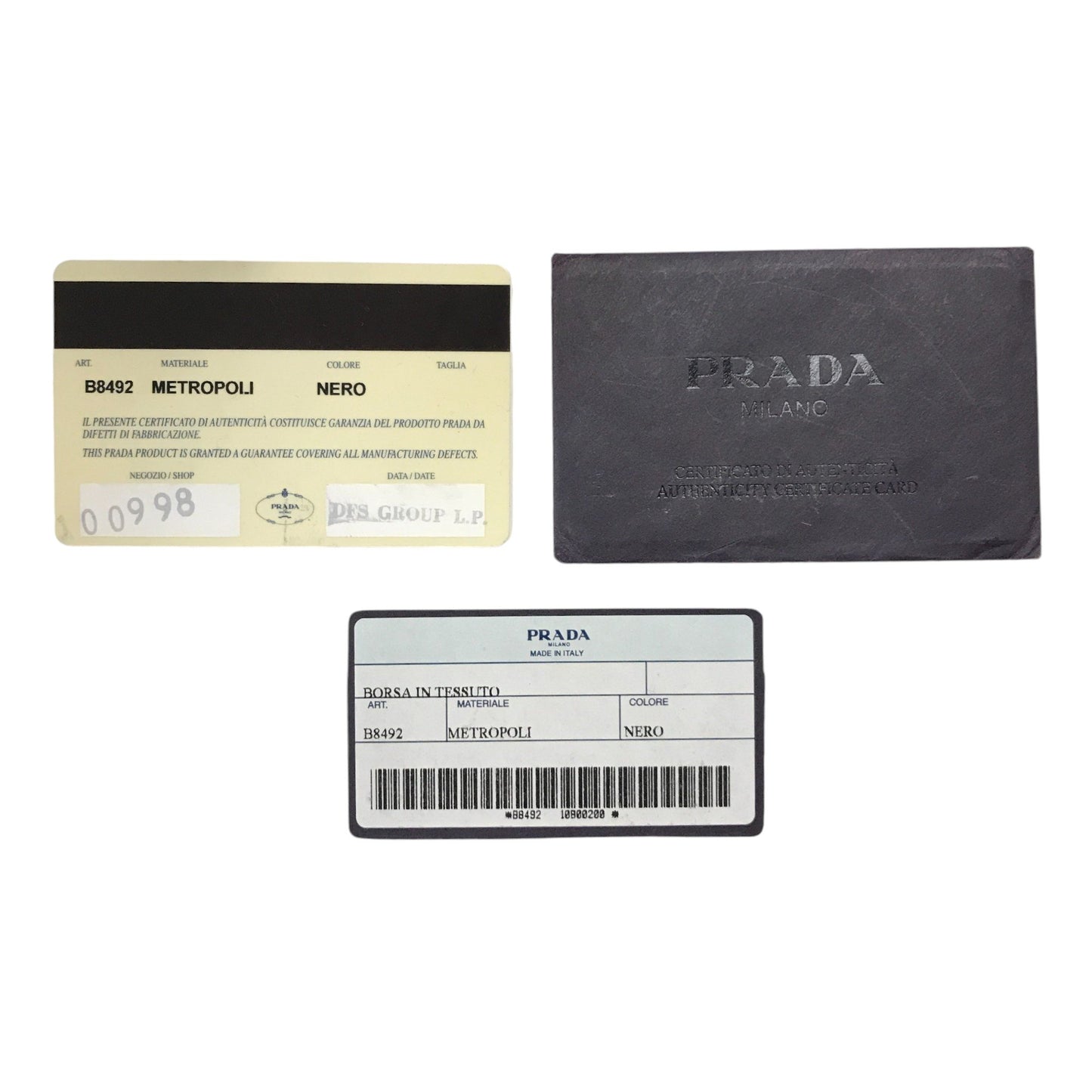 PRADA プラダ METROPOLIトートバッグ レディース テスート ナイロン 三角プレート 肩掛け ブラック B8492 中古 T1