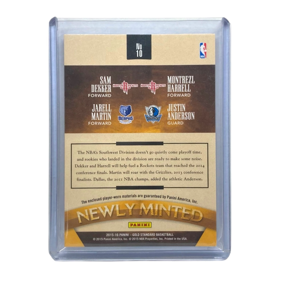 PANINI NBAカード GOLD STANDARD SAM DEKKER MONTREZL HARRELL JARELL MARTIN JUSTIN ANDERSON ROCKETS GRIZZLIES MAVERICKS /25 #10 中古 IT2