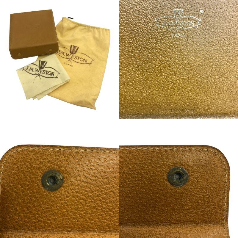 J.M.WESTON シューケアセット 靴磨き 黒クリーム 木製ブラシ お手入れ ブラウン 中古 T1