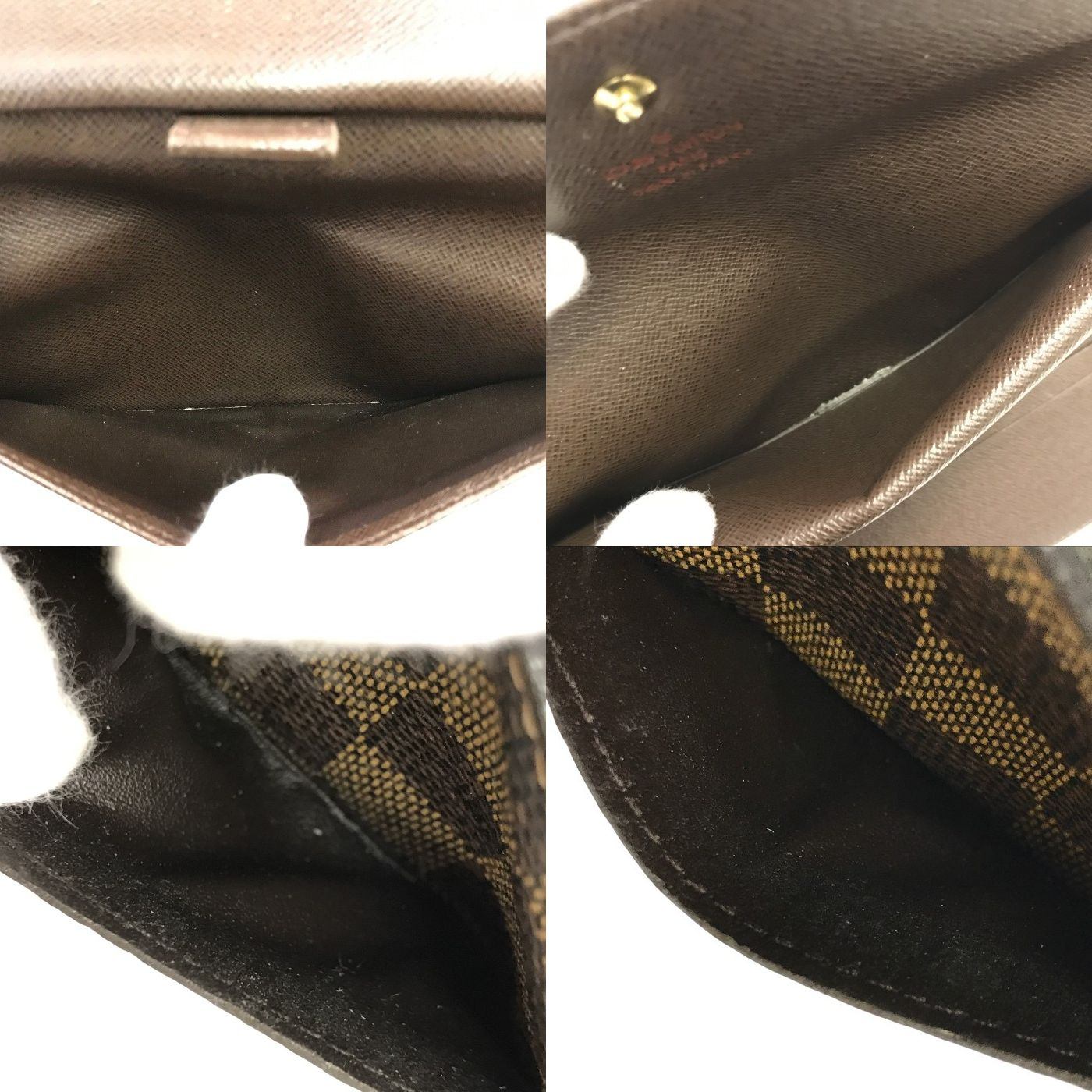 LOUIS VUITTON ルイヴィトン ダミエ エベヌ ポルトフォイユ インターナショナル 長財布 ユニセックス 3つ折り 定番 ブラウン N61217 中古 T1