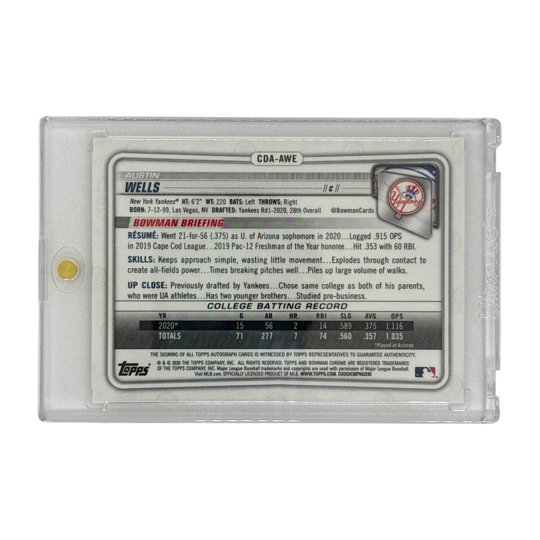 TOPPS MLBカード BOWMAN CHROME 1ST AUSTIN WELLS YANKEES #CDA-AWE 中古 IT1