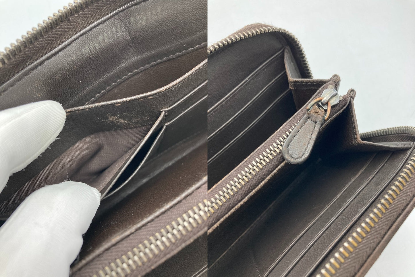 BOTTEGA VENETA ボッテガヴェネタ イントレチャート ラウンドファスナー長財布 中古 D4