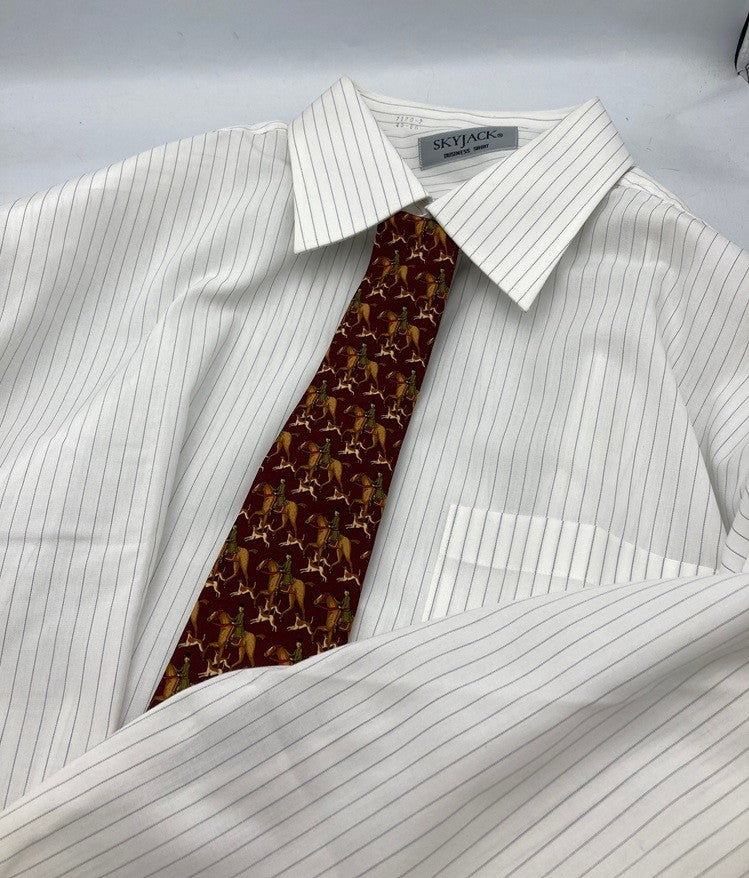 Salvatore Ferragamo サルヴァトーレ フェラガモ 馬柄 乗馬 ネクタイ 中古 D4