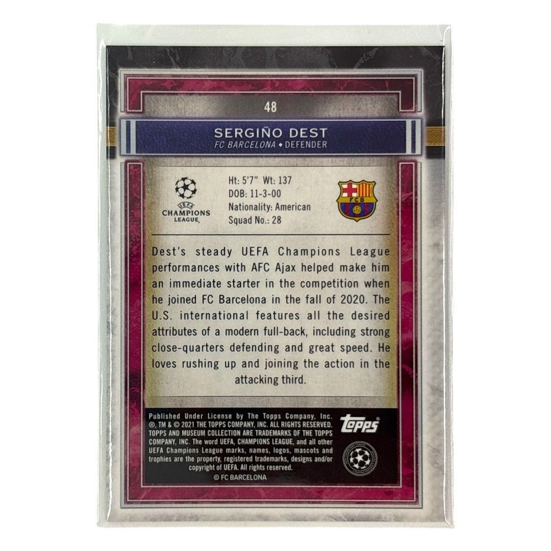 TOPPS サッカーカード MUSEUM COLLECTION SERGINO DEST BARCELONA 52/75 #48 中古 IT1