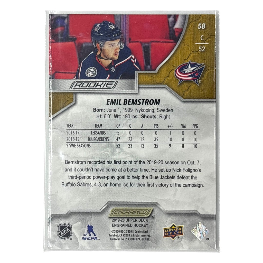 UPPER DECK NHLカード ENGRAINED EMIL BEMSTROM BLUE JACKETS /299 #58 中古 IT1